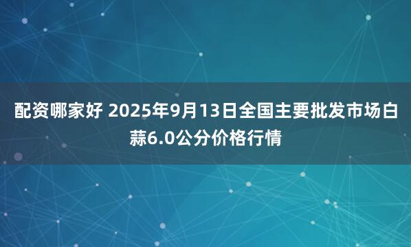 配资哪家好 2025年9月13日全国主要批发市场白蒜6.0公分价格行情