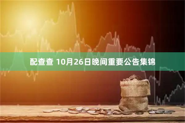 配查查 10月26日晚间重要公告集锦