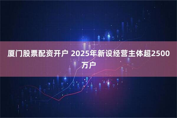 厦门股票配资开户 2025年新设经营主体超2500万户